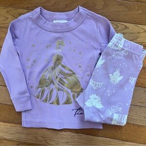Hanna Andersson Disney Tiana Purple and Gold Pajama Set for Kids